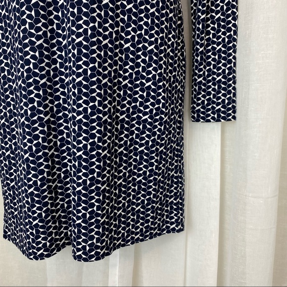 Tory Burch Navy White Print Jersey Dress - Picture 8 of 10